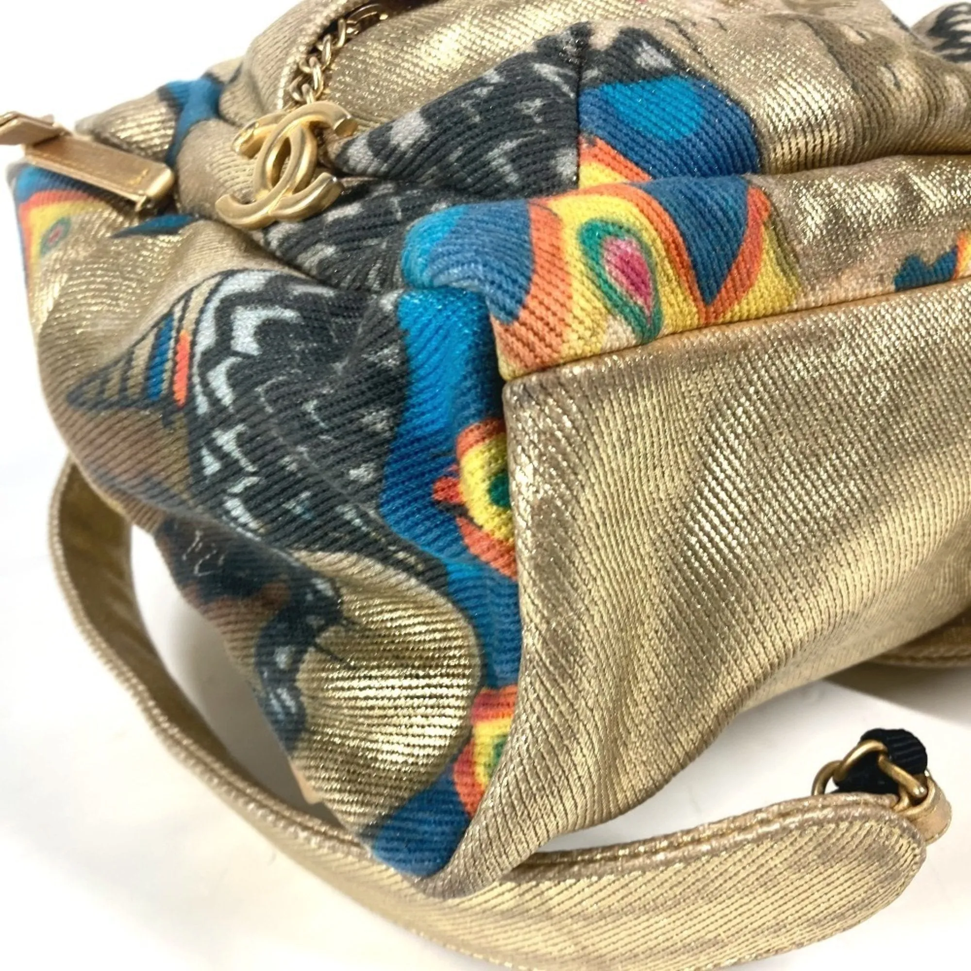 Chanel Leather Canvas Backpack (Pre-Owned)