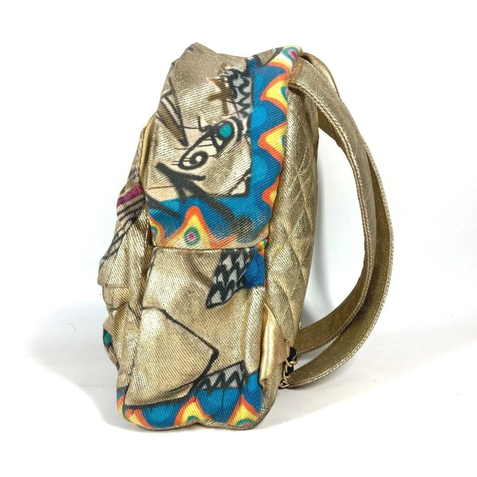 Chanel Leather Canvas Backpack (Pre-Owned)