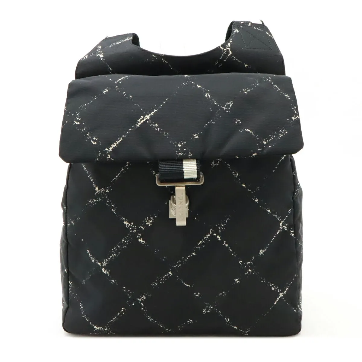 Chanel Nylon Backpack Black Red