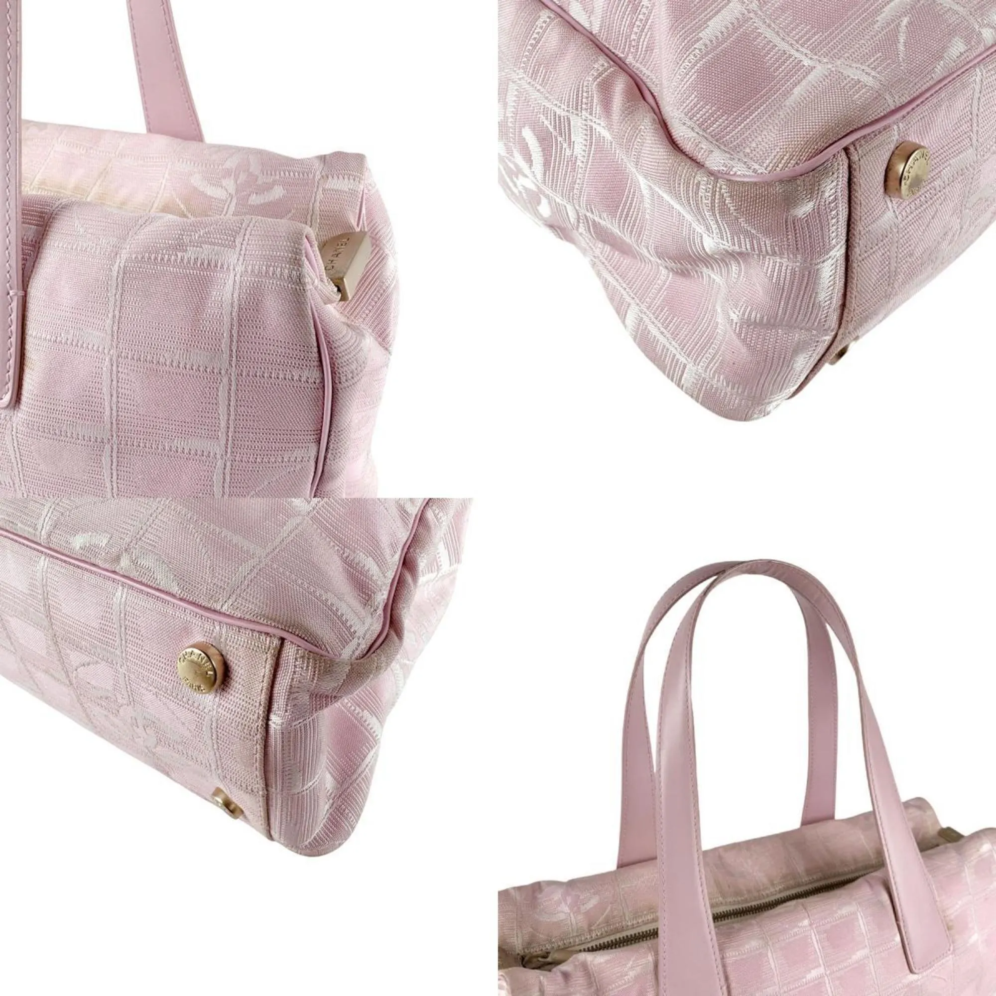 Chanel Nylon Canvas Leather Handbag (Pre-Owned)