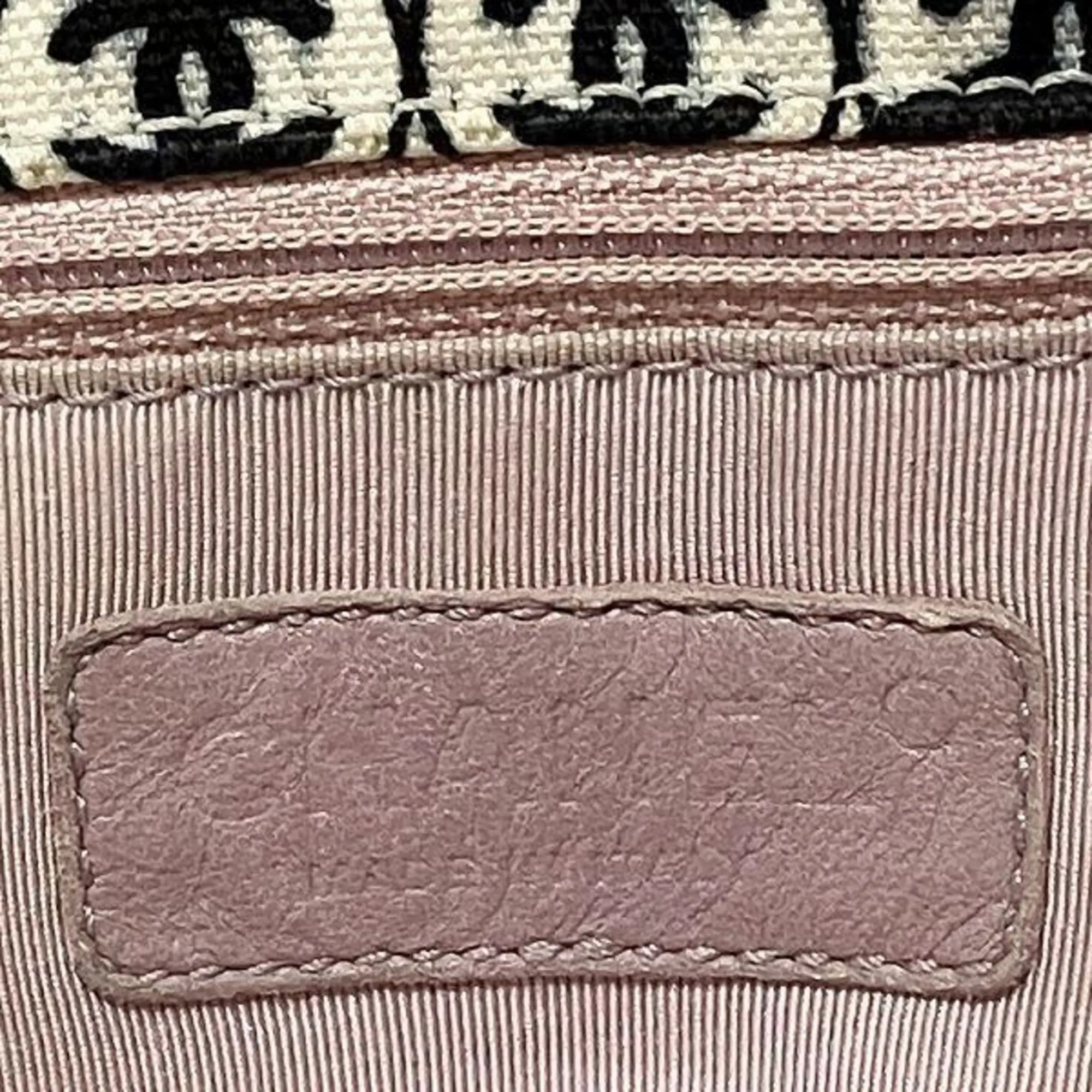 Chanel pink Canvas Leather Handbag Tote Bag (Pre-Owned)
