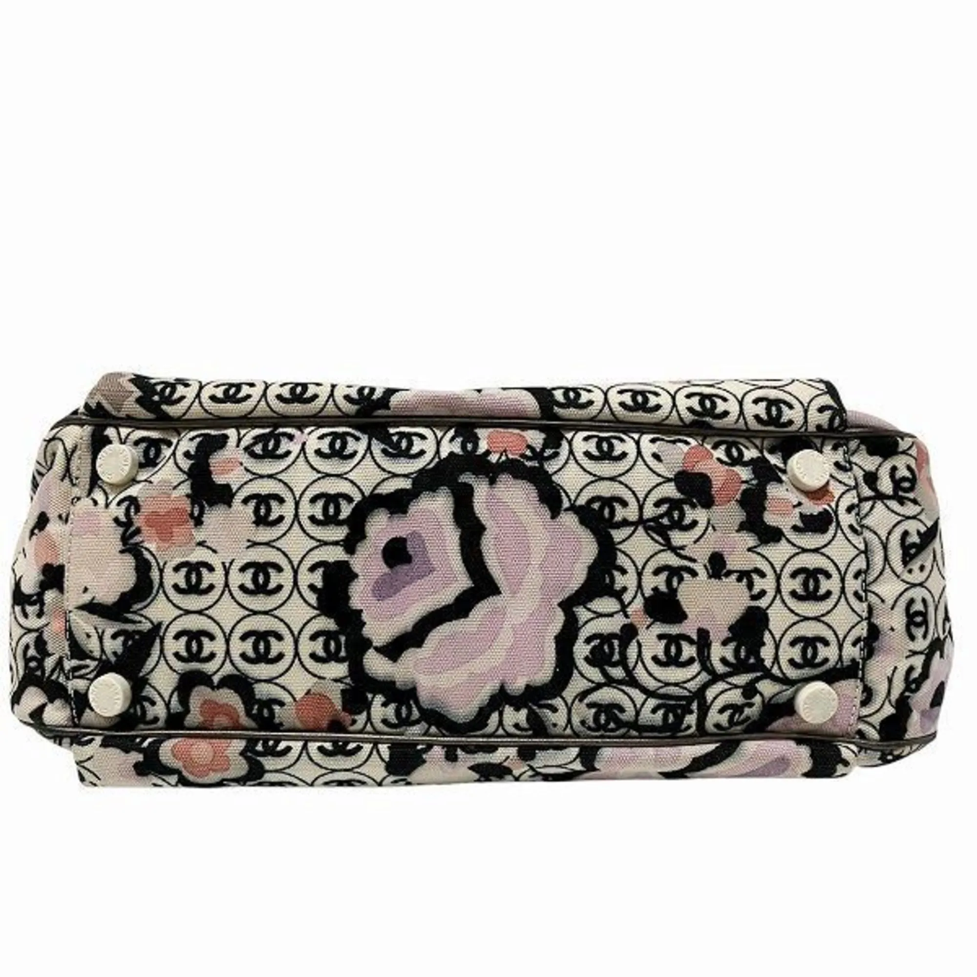 Chanel pink Canvas Leather Handbag Tote Bag (Pre-Owned)