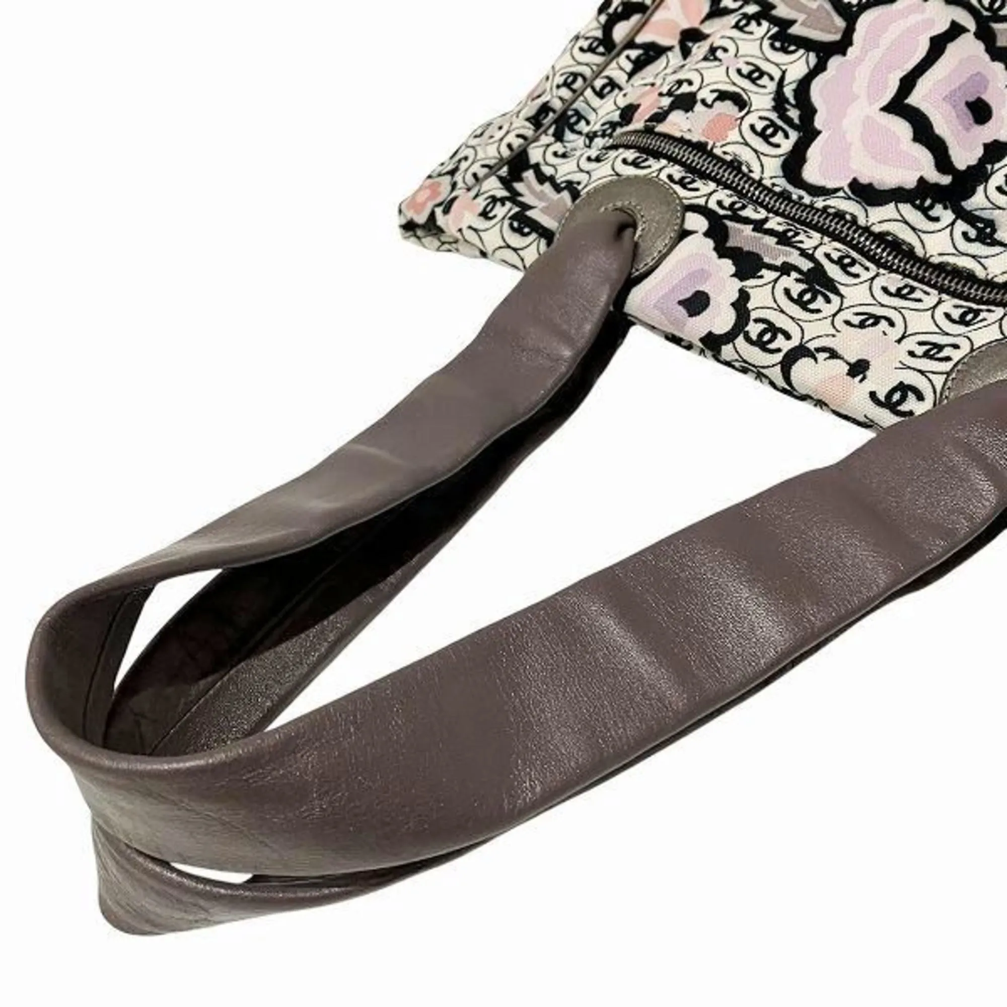 Chanel pink Canvas Leather Handbag Tote Bag (Pre-Owned)