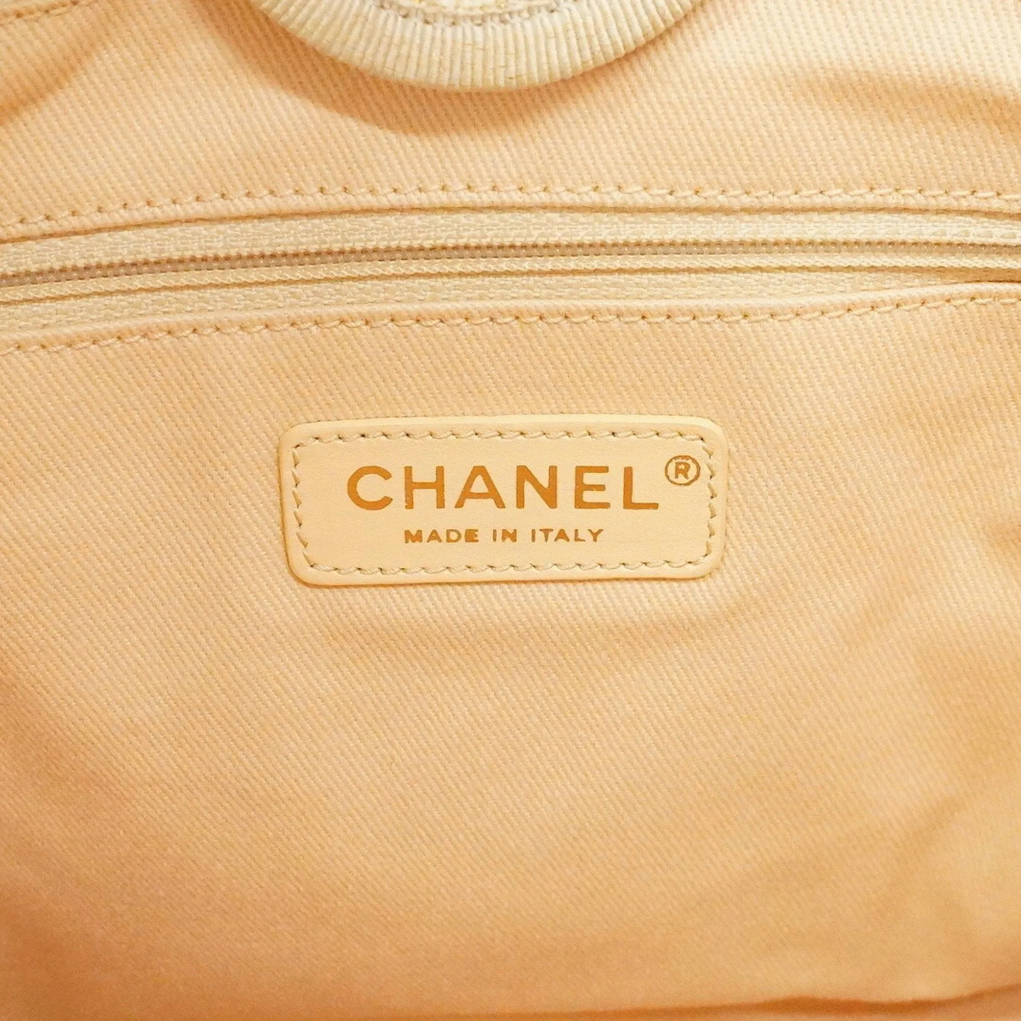 Chanel Tweed Straw Tote Bag (Pre-Owned)