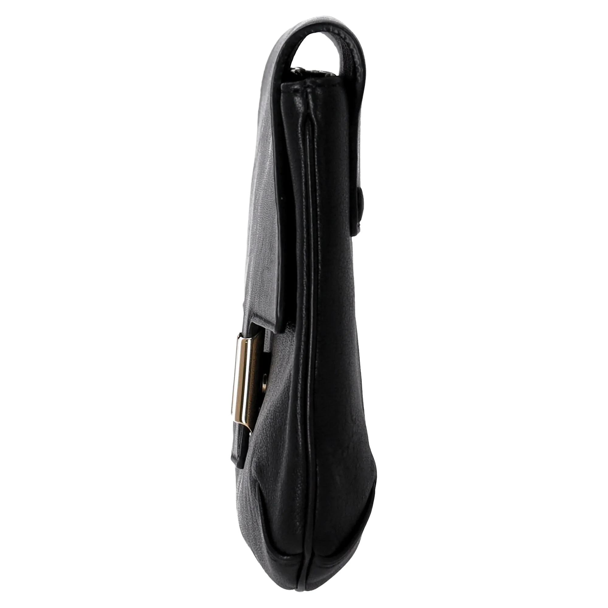 Chlo Flap Clutch Bag in Black Leather