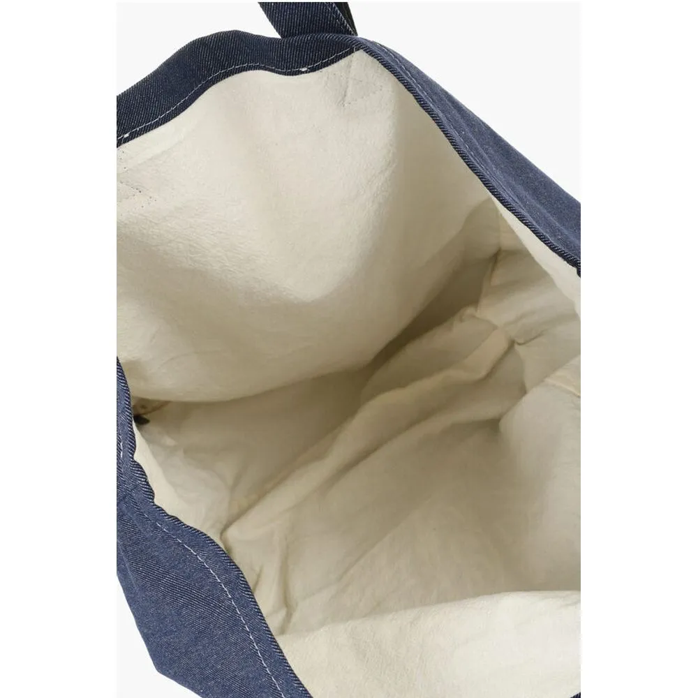 Chlo SEE BY Denim Tote Bag with Embossed Embroidery