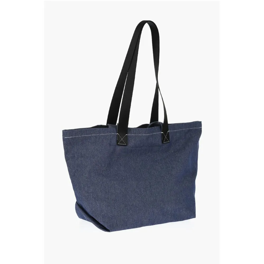 Chlo SEE BY Denim Tote Bag with Embossed Embroidery
