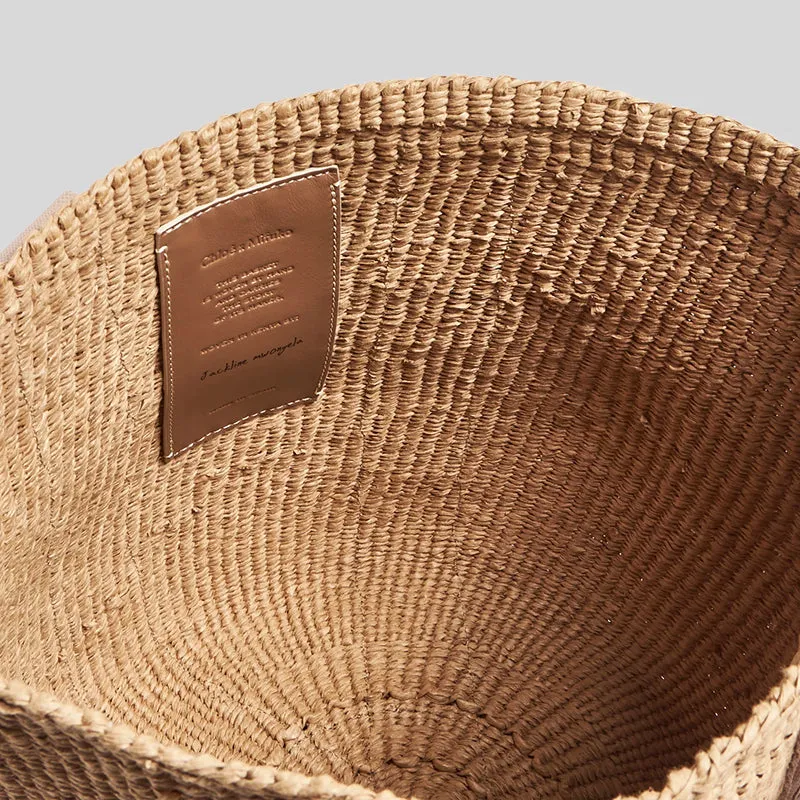 CHLOE Large Woody Basket In Natural Fibers Blushy Beige CHC23AS380L1826Y