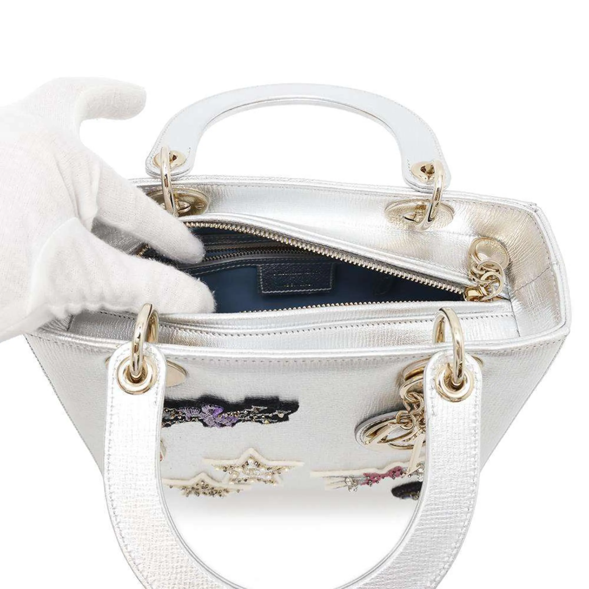 Christian Dior Lady Dior Leather Handbag (Pre-Owned)