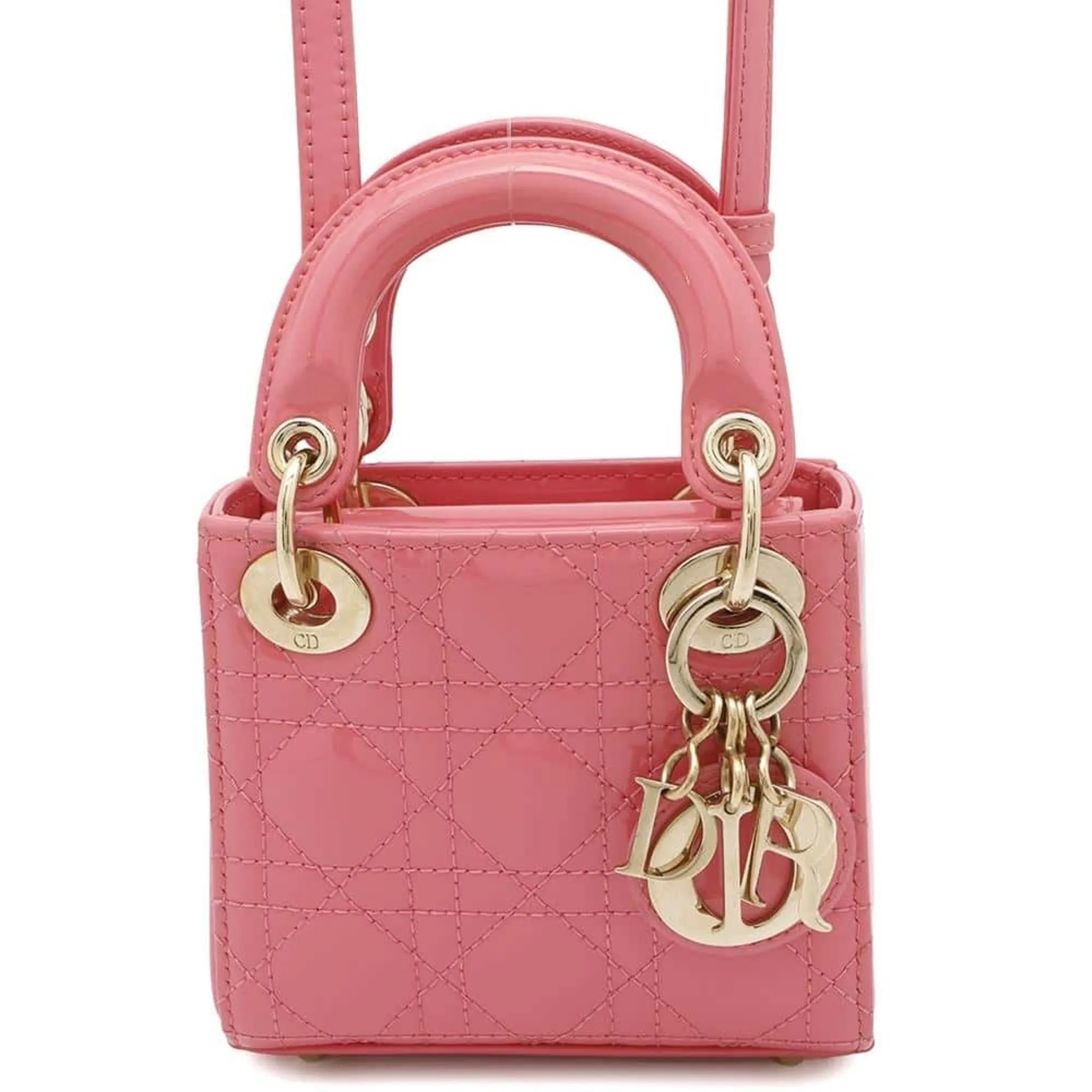 Christian Dior Lady Dior Patent Leather Handbag (Pre-Owned)
