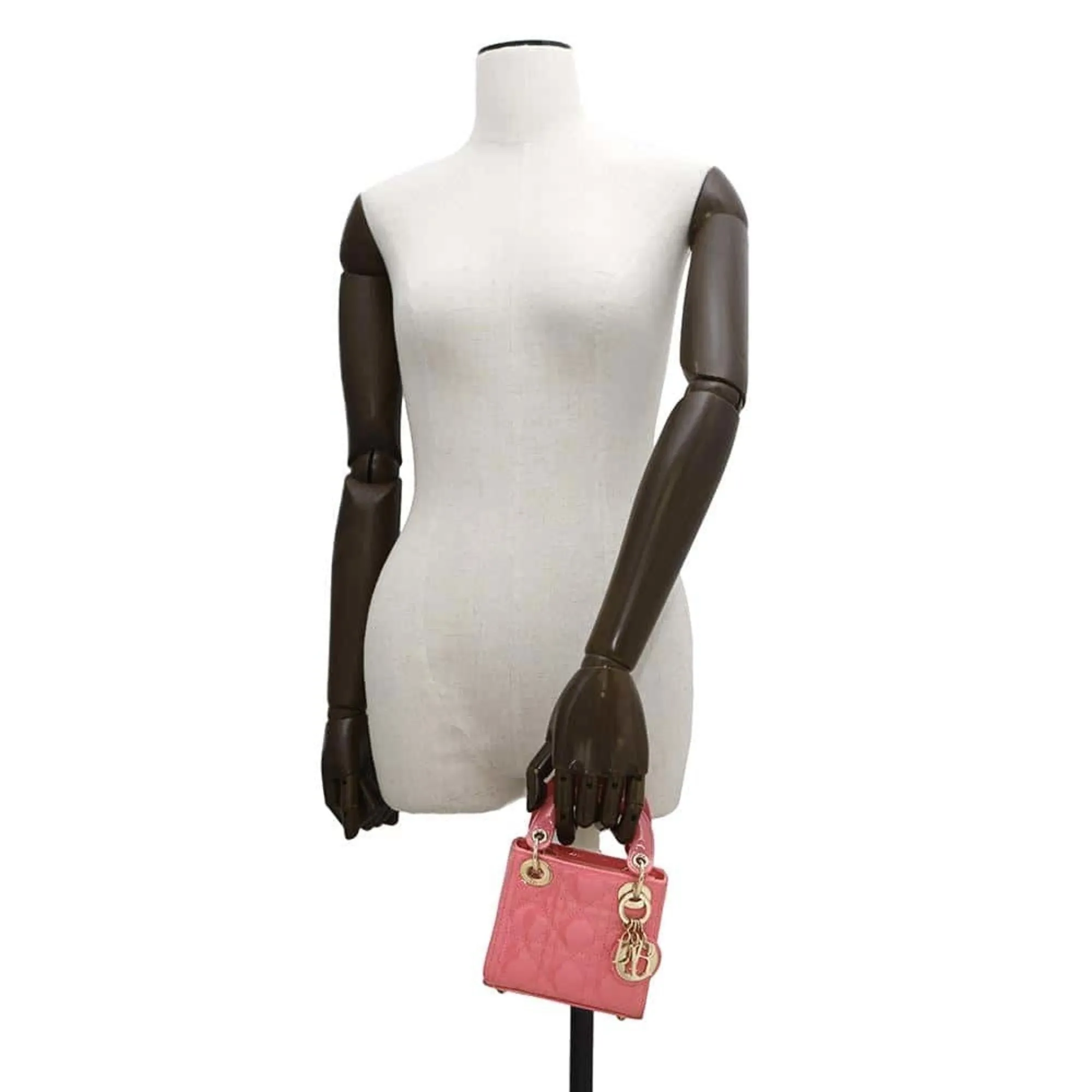 Christian Dior Lady Dior Patent Leather Handbag (Pre-Owned)