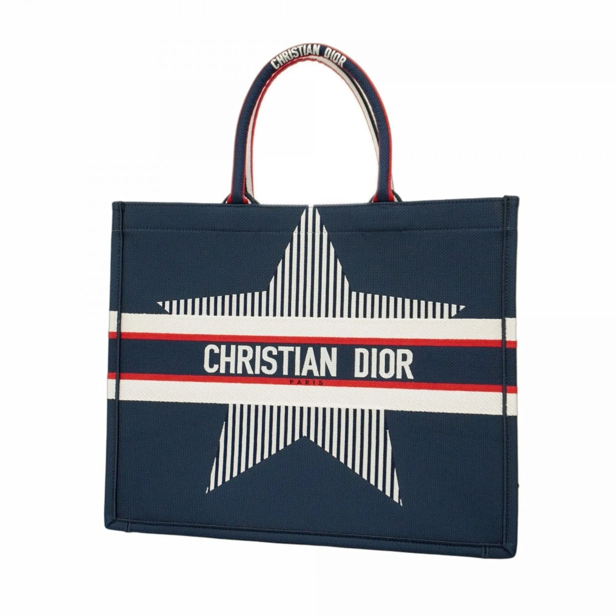 Christian Dior Navy Color Canvas Tote Bag (Pre-Owned)