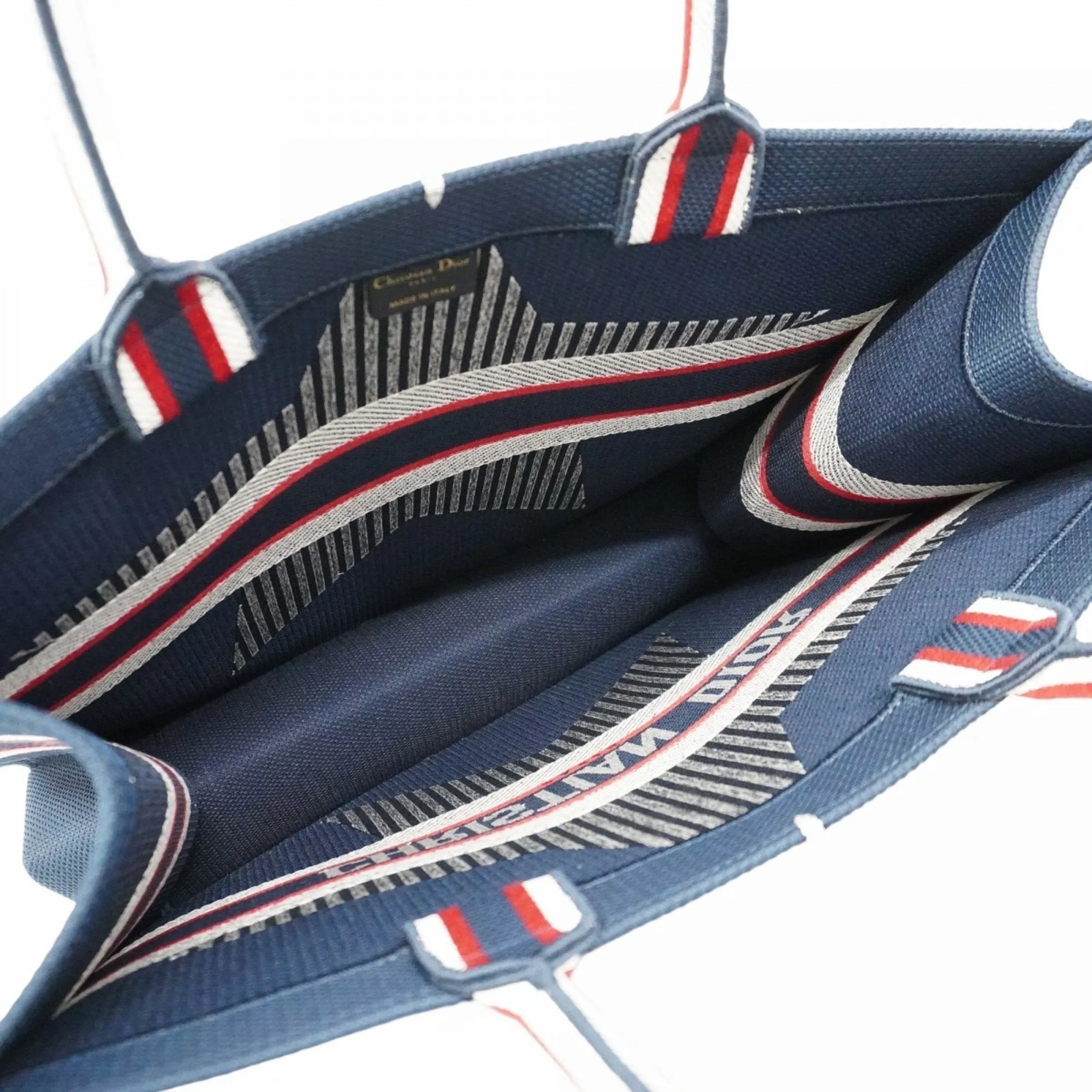 Christian Dior Navy Color Canvas Tote Bag (Pre-Owned)