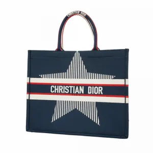 Christian Dior Navy Color Canvas Tote Bag (Pre-Owned)