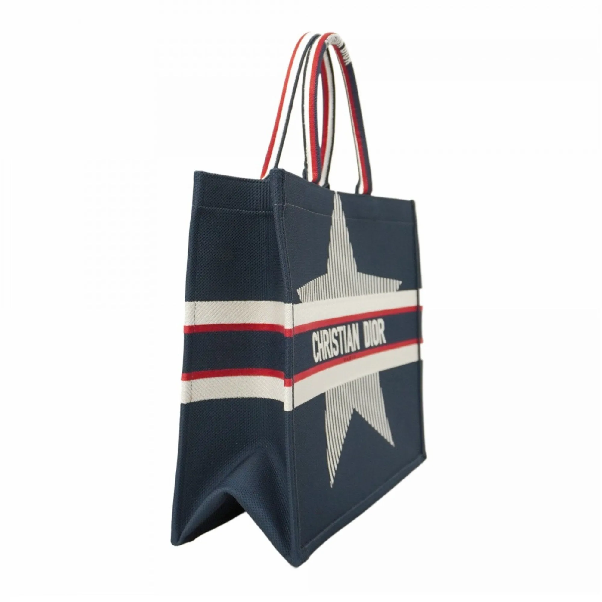 Christian Dior Navy Color Canvas Tote Bag (Pre-Owned)