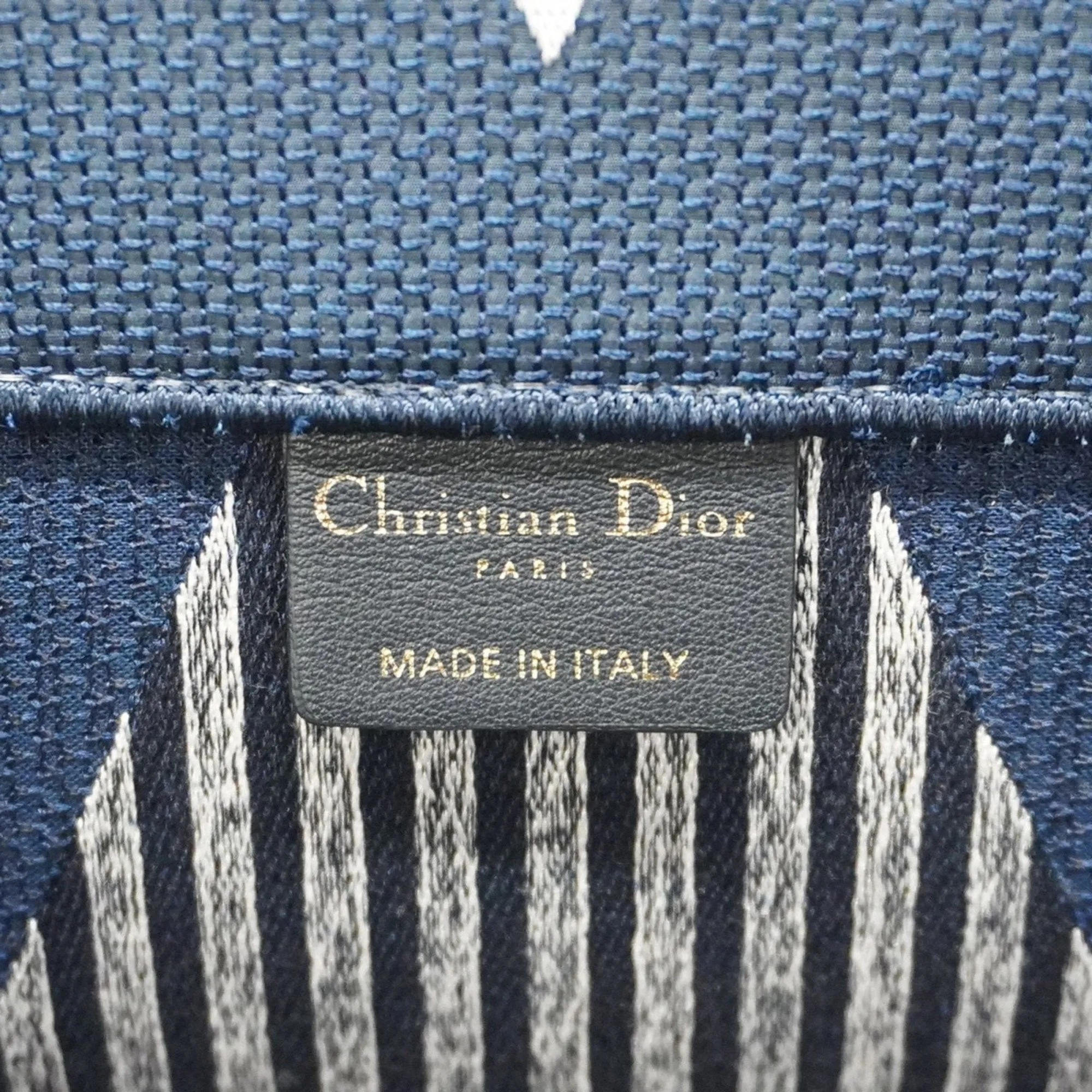 Christian Dior Navy Color Canvas Tote Bag (Pre-Owned)