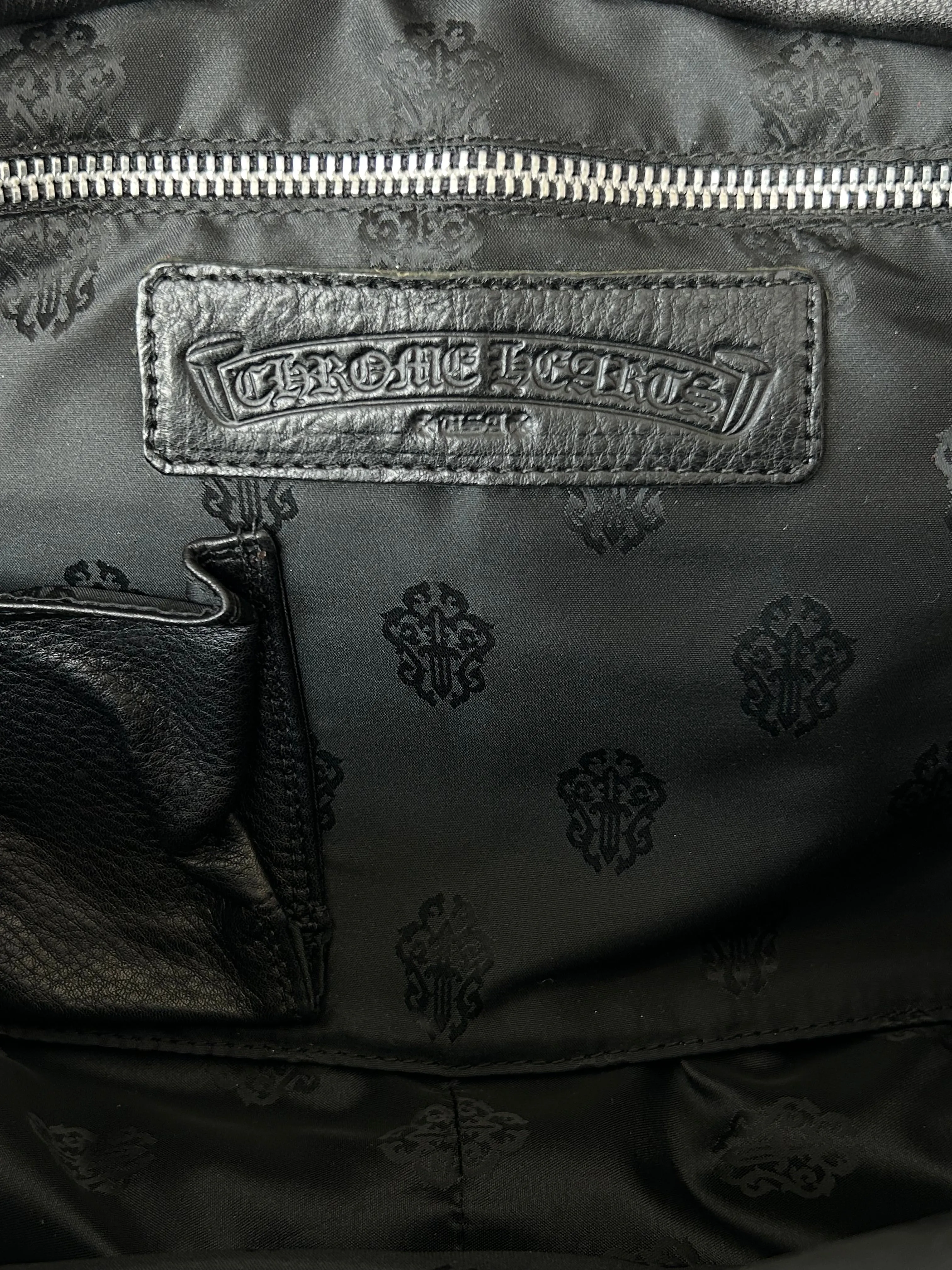 Chrome Hearts Grey & Red Cross Patch Bowling Bag