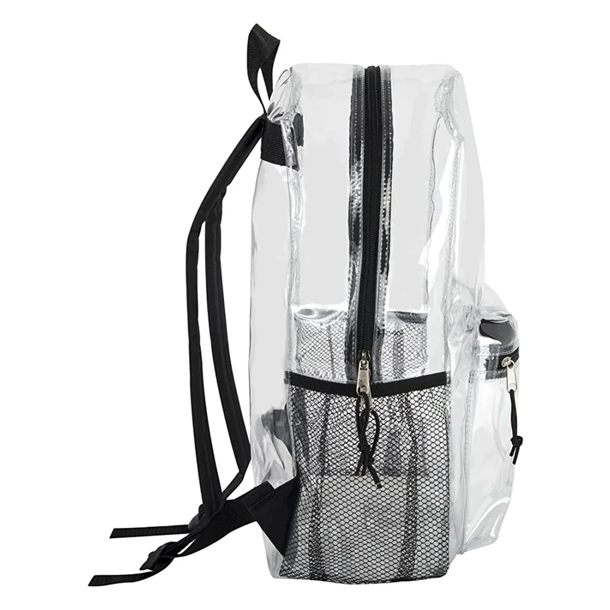 Clear Backpack With Reinforced Straps & Front Accessory Pocket