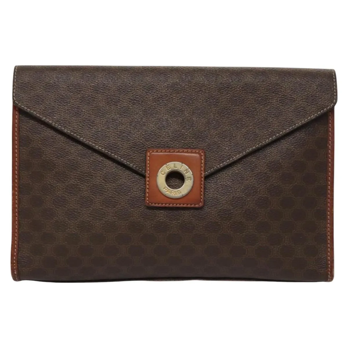 Cline Macadam Canvas Clutch Bag (Pre-Owned)