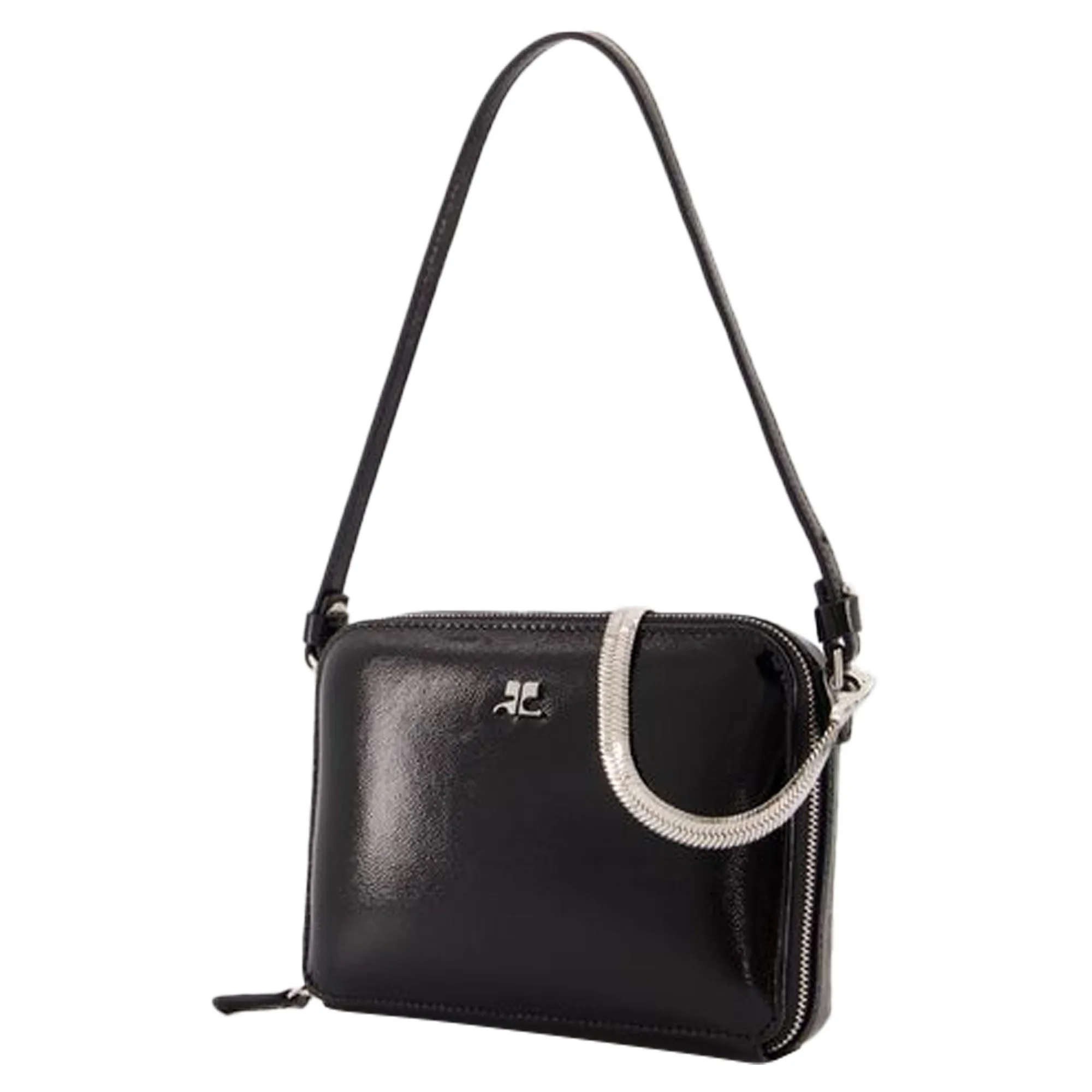 Cloud Chained Naplack Purse - Courreges - Leather - Black