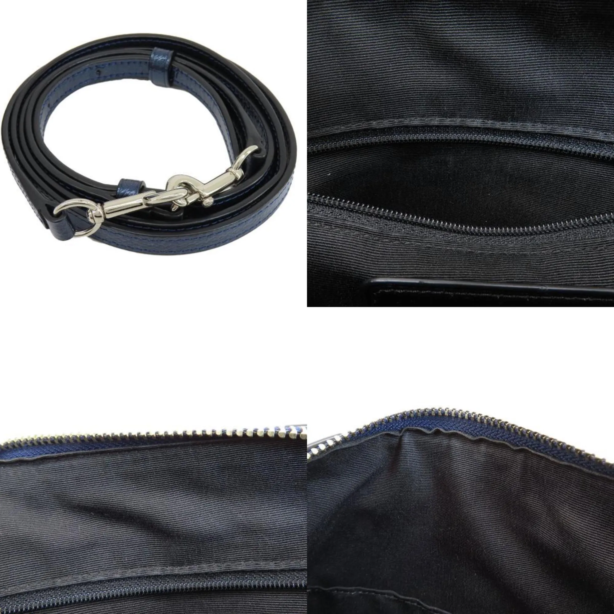 Coach blue Metallic Leather Handbag (Pre-Owned)