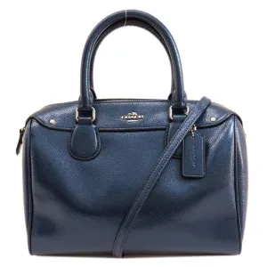 Coach blue Metallic Leather Handbag (Pre-Owned)