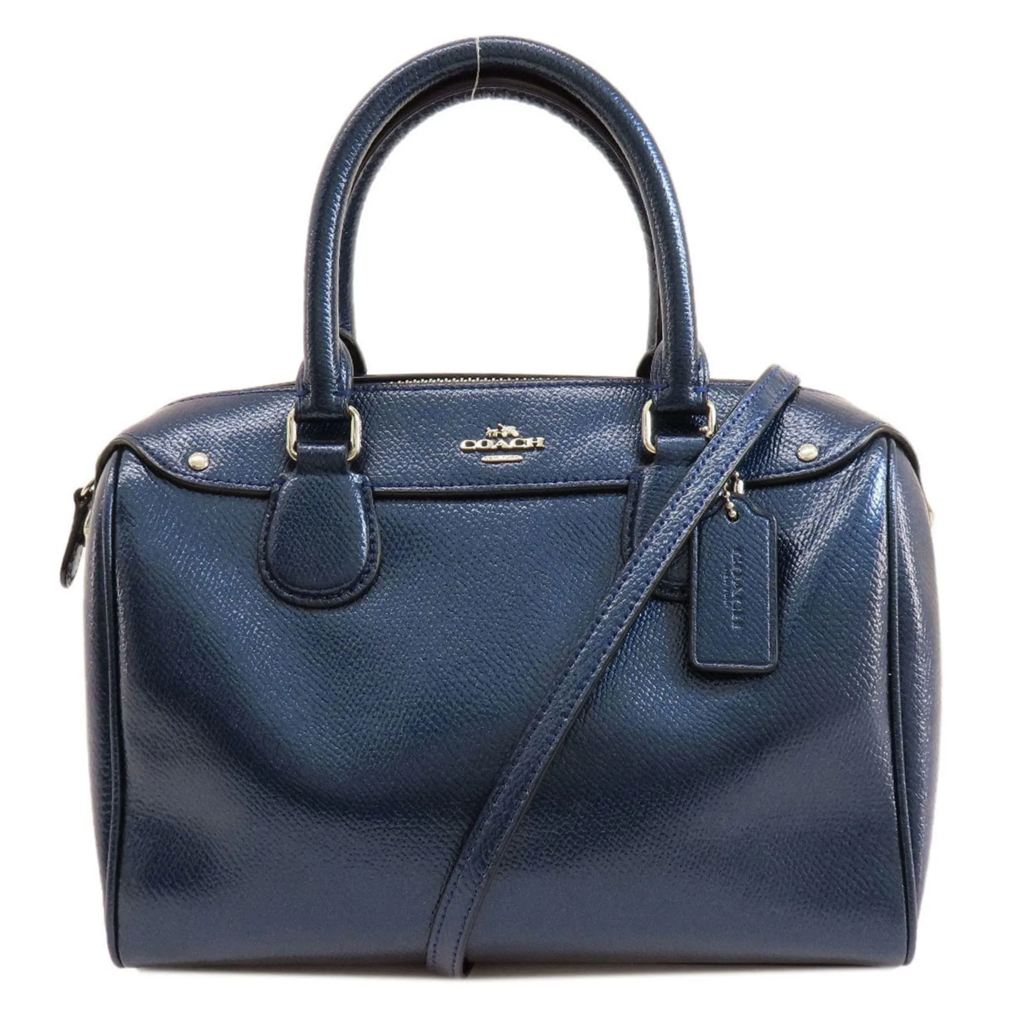 Coach blue Metallic Leather Handbag (Pre-Owned)