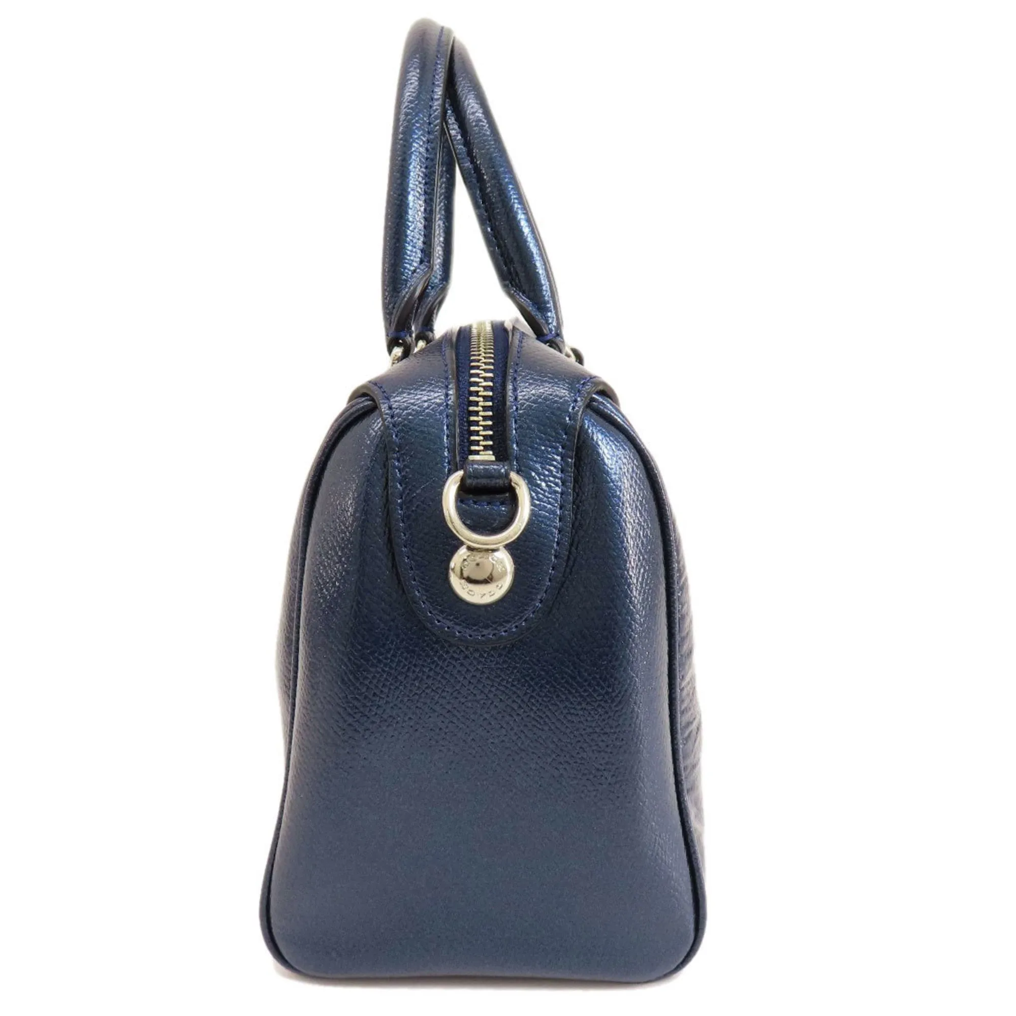 Coach blue Metallic Leather Handbag (Pre-Owned)