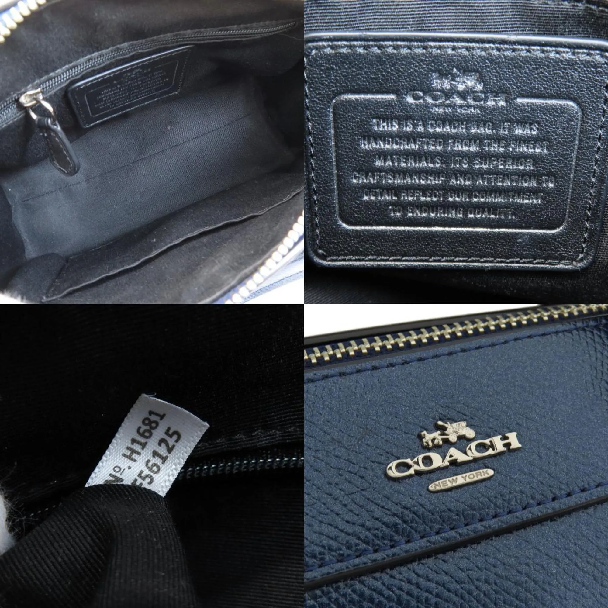 Coach blue Metallic Leather Handbag (Pre-Owned)