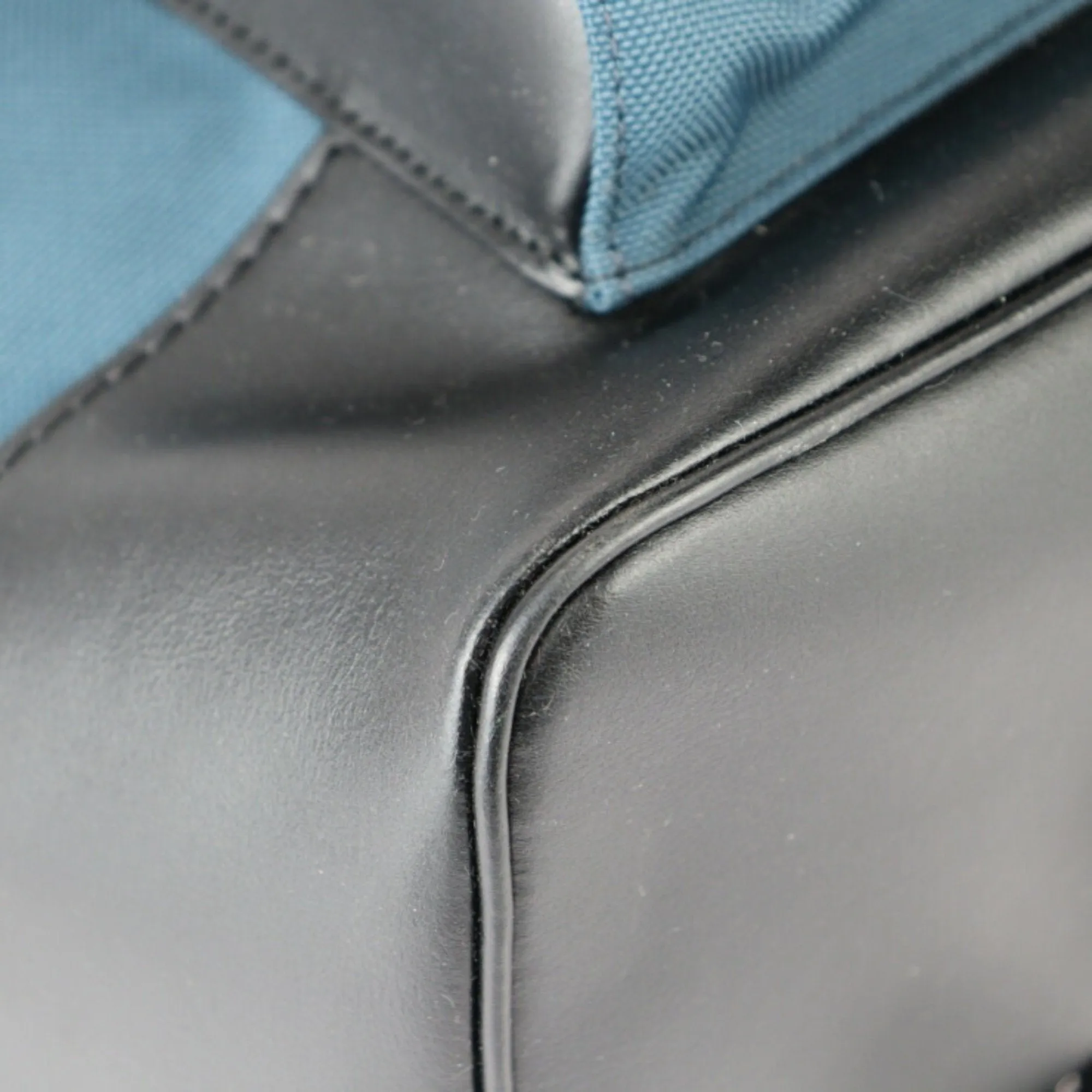 Coach  blue Nylon Canvas Leather Backpack (Pre-Owned)