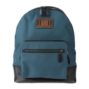 Coach  blue Nylon Canvas Leather Backpack (Pre-Owned)