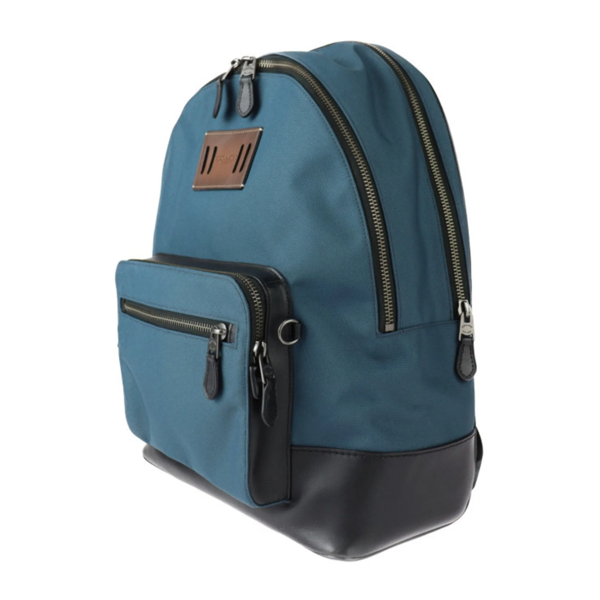Coach  blue Nylon Canvas Leather Backpack (Pre-Owned)