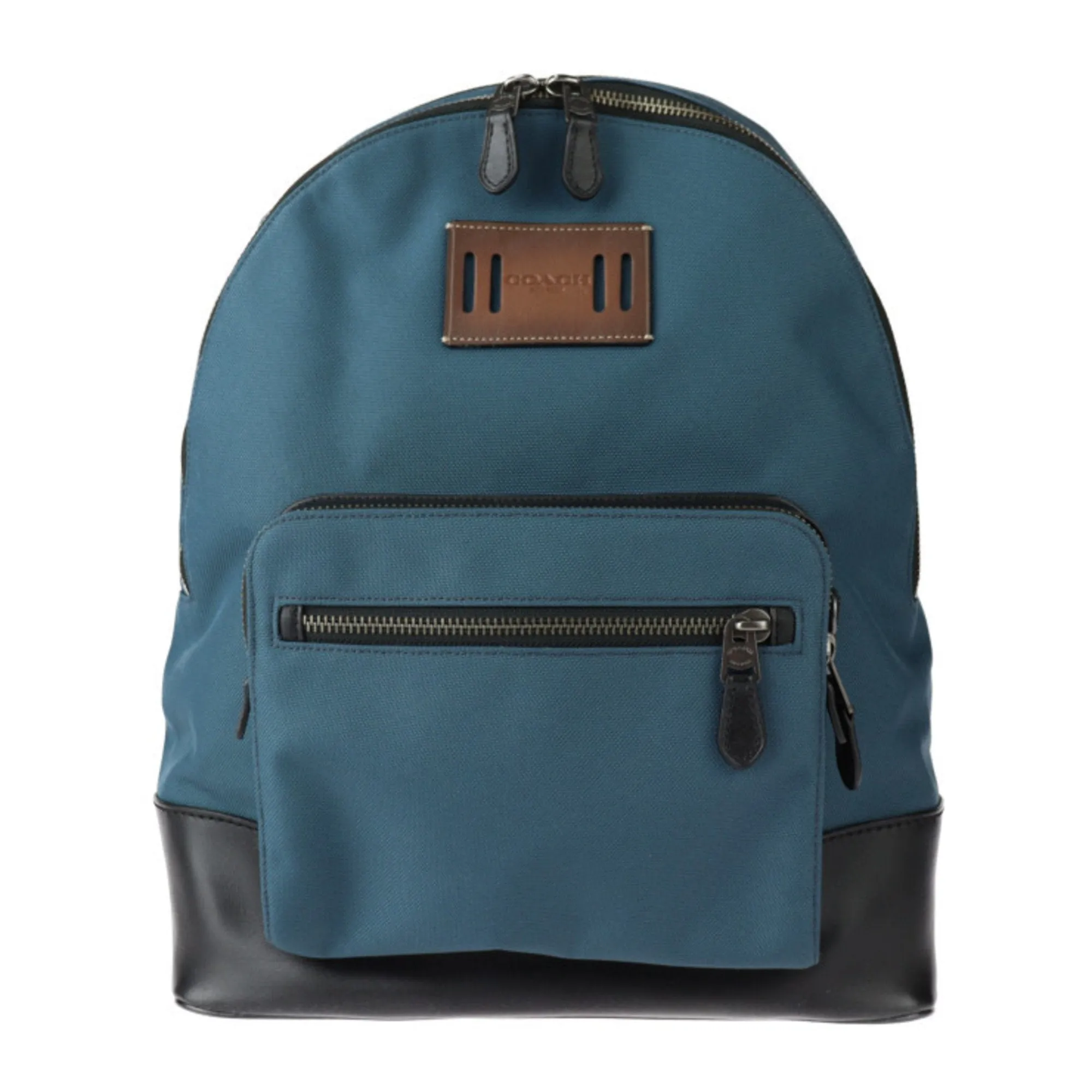 Coach  blue Nylon Canvas Leather Backpack (Pre-Owned)