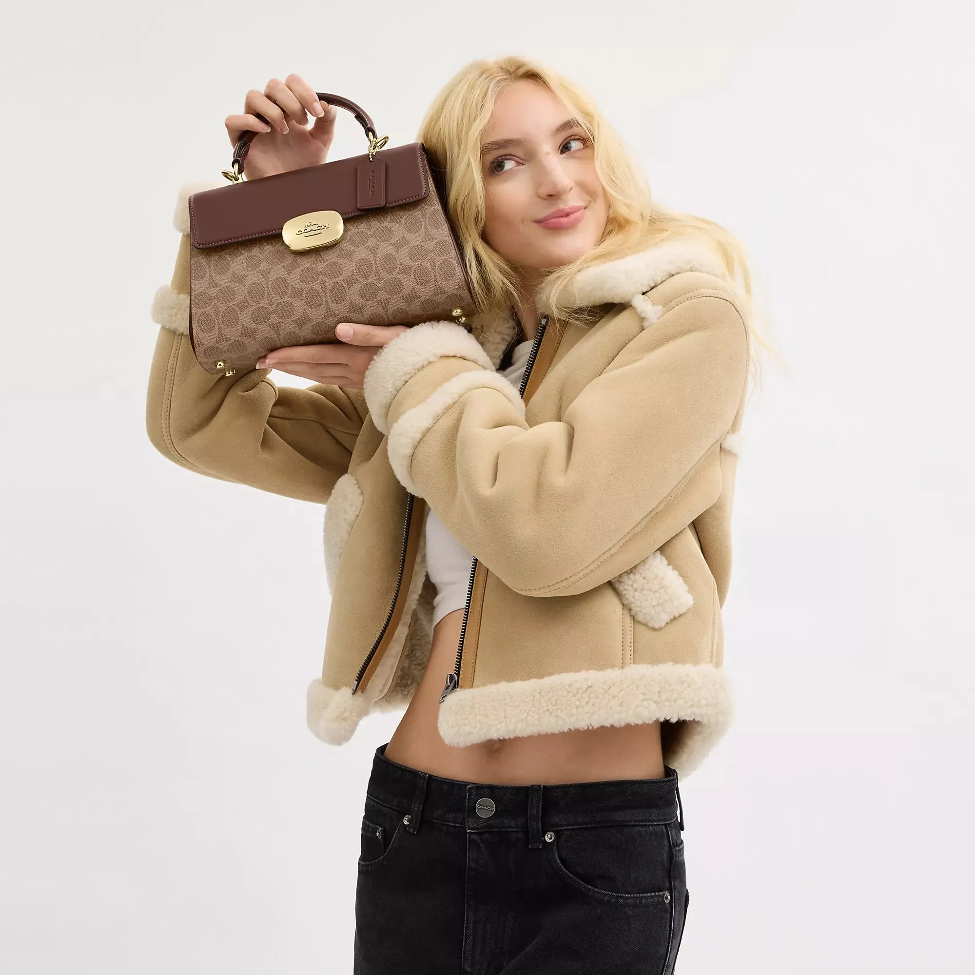 Coach Outlet Eliza Top Handle Bag In Signature Canvas