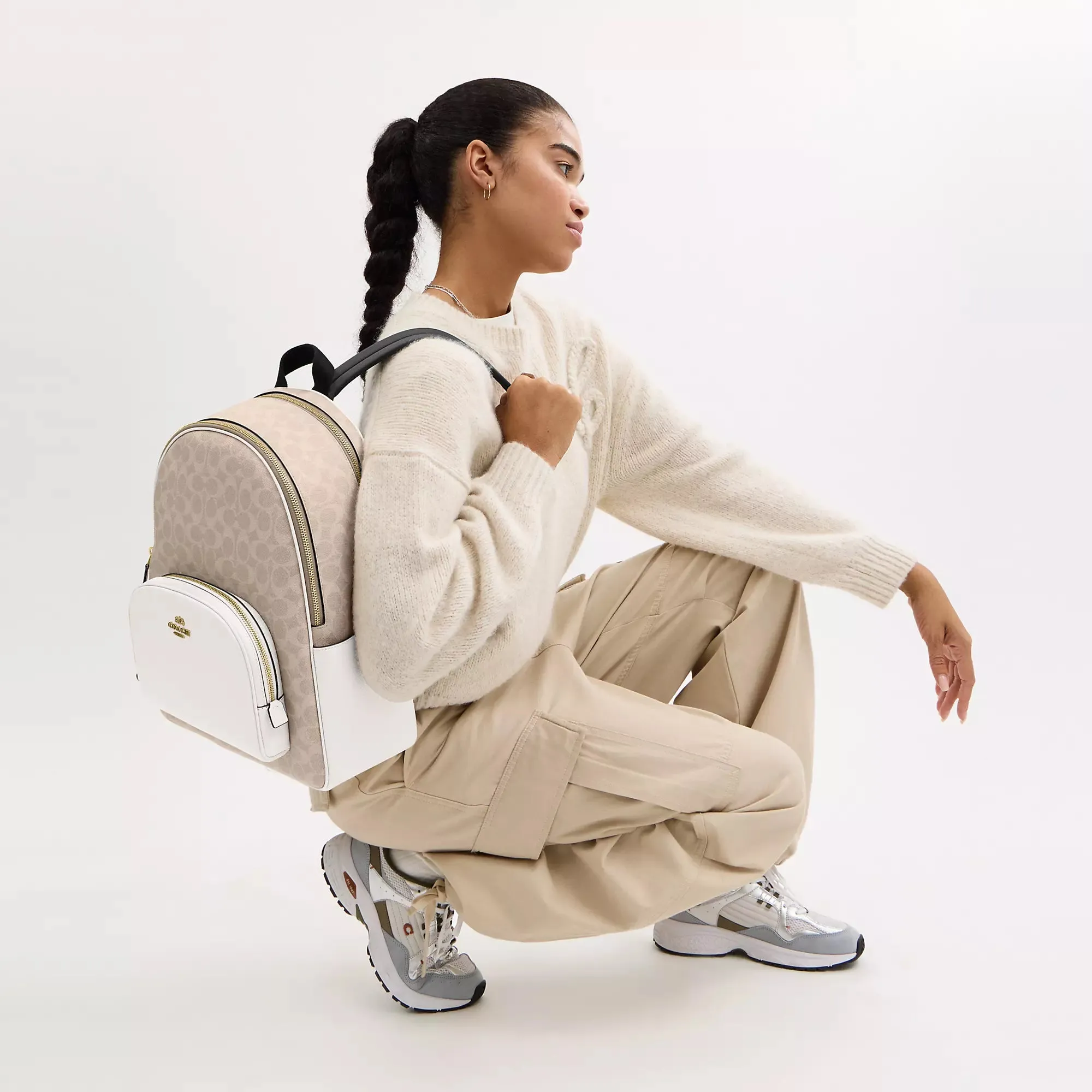 Coach Outlet Large Court Backpack In Signature Canvas