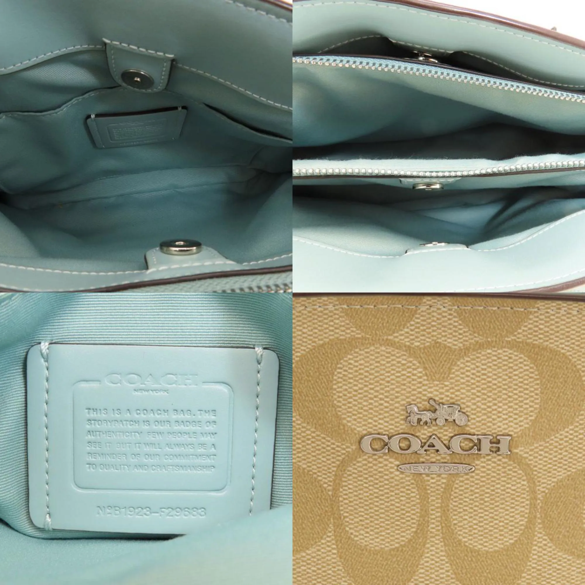 Coach Signature  blue Pvc Leather Handbag (Pre-Owned)