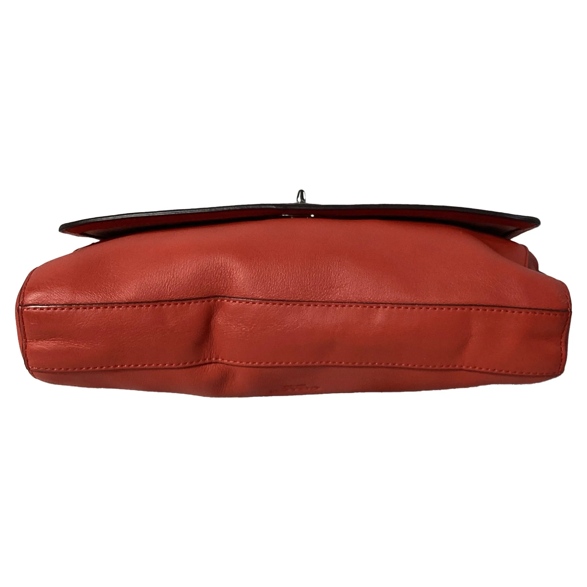 Coach Twist Lock Clutch Bag in Red Leather