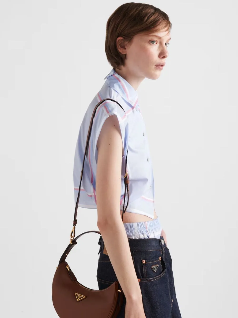 Cognac Arqu Leather Shoulder Bag