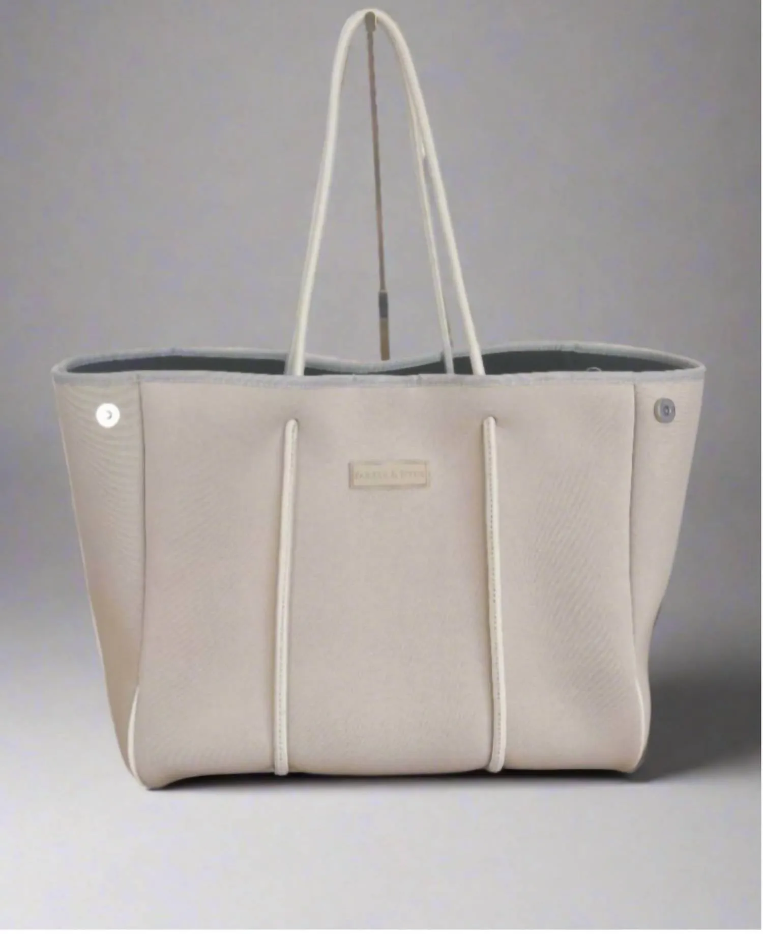 Contemporary Neoprene Tote Bag In Greige