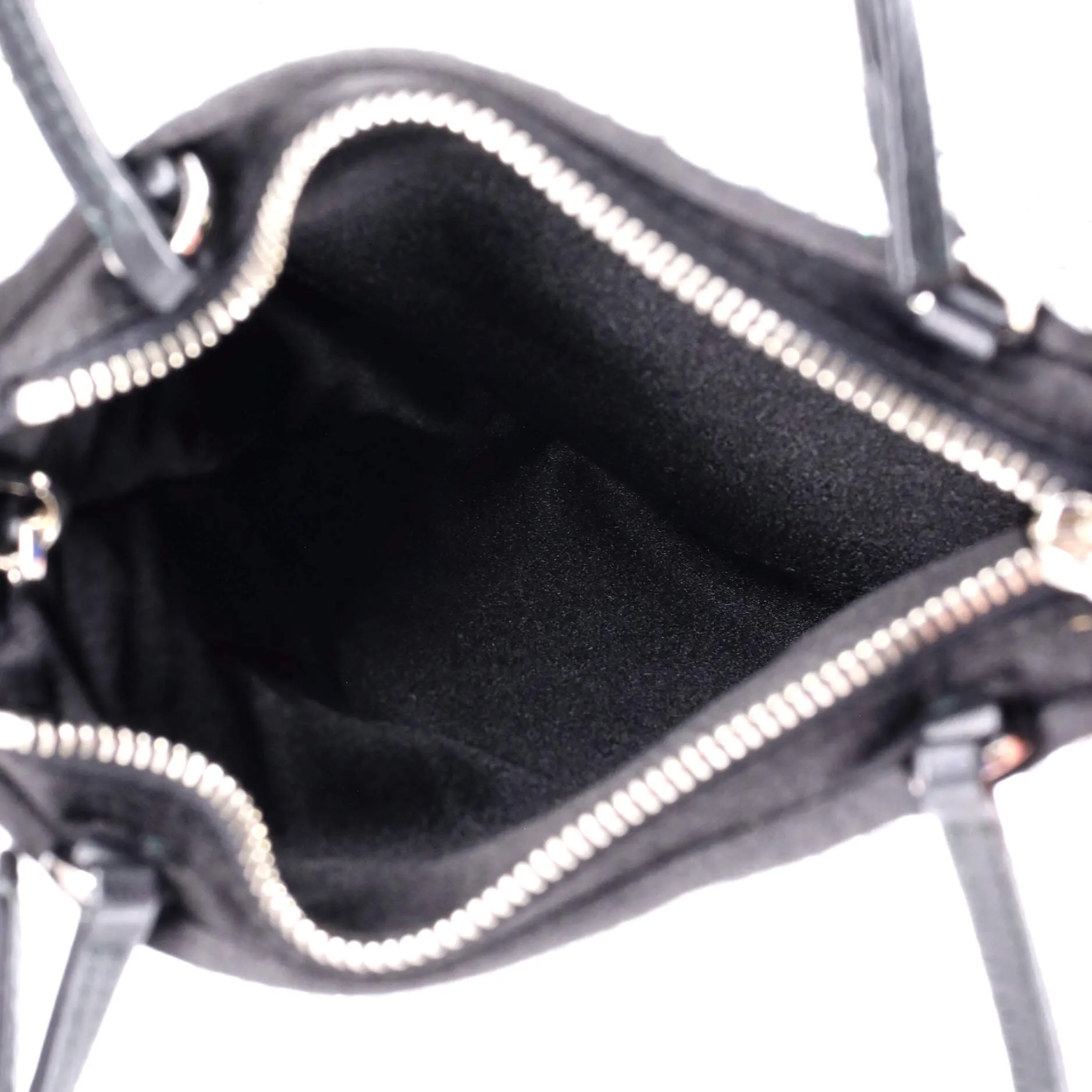 Convertible Open Tote Crystal Embellished Satin Mini