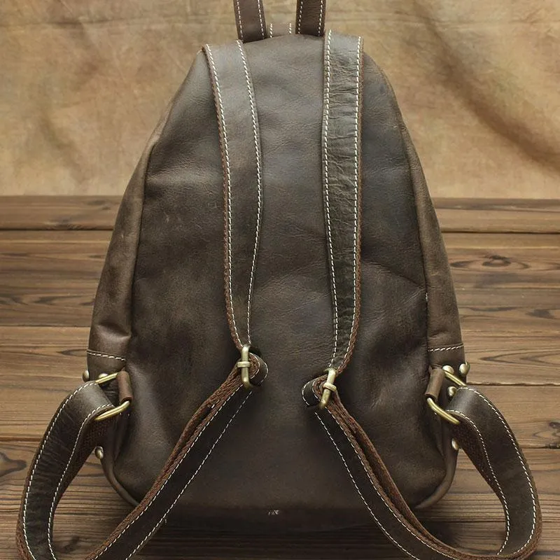 Cool and Retro Khaki Brown Mens Backpacks Vintage School Backpack Travel Backpack Bags for Men