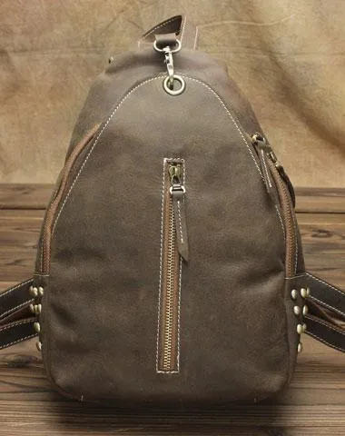 Cool and Retro Khaki Brown Mens Backpacks Vintage School Backpack Travel Backpack Bags for Men