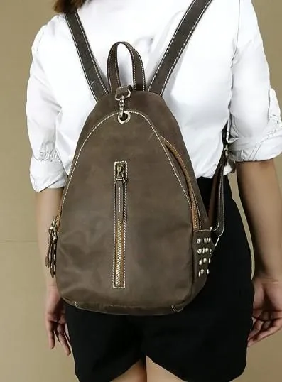 Cool and Retro Khaki Brown Mens Backpacks Vintage School Backpack Travel Backpack Bags for Men