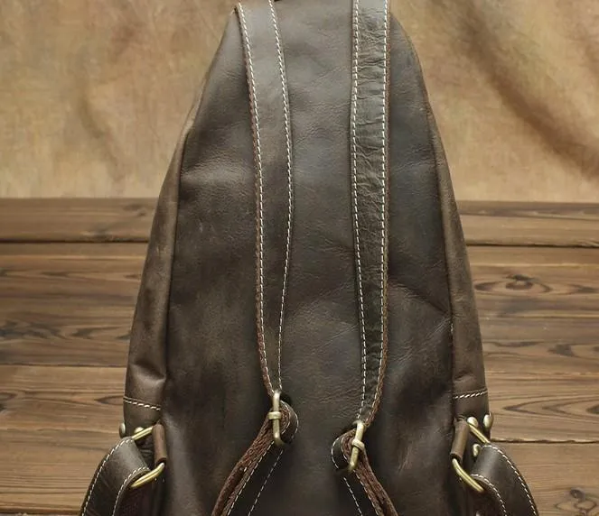 Cool and Retro Khaki Brown Mens Backpacks Vintage School Backpack Travel Backpack Bags for Men
