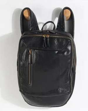 Cool Black Genuine Leather Mens Backpack Large Travel Backpack Hiking Backpack for men