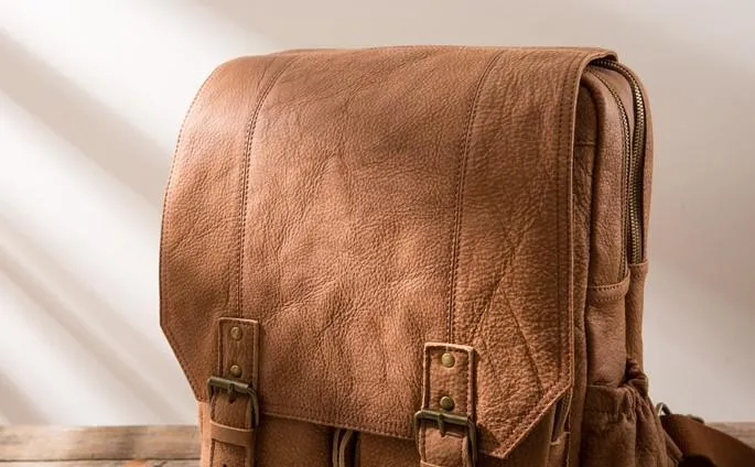 Cool Brown Mens Leather Backpacks Travel Backpacks Laptop Backpack for men