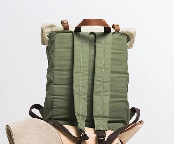 Cool Canvas Gray Travel Bag Mens Backpack Canvas Canvas School Bag for Men
