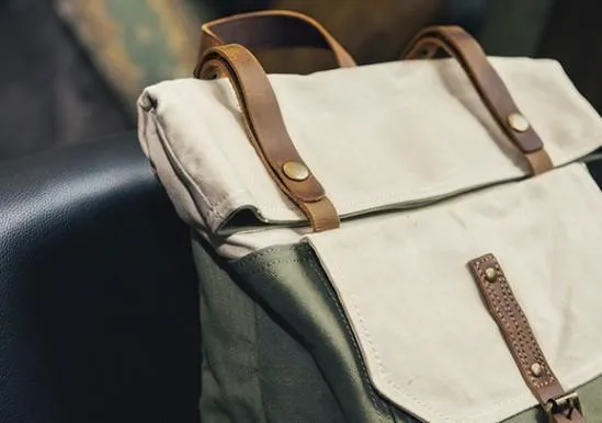 Cool Canvas Gray Travel Bag Mens Backpack Canvas Canvas School Bag for Men
