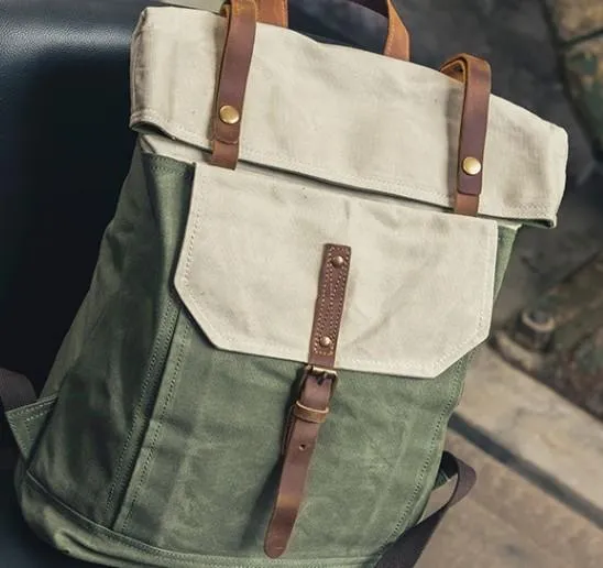 Cool Canvas Gray Travel Bag Mens Backpack Canvas Canvas School Bag for Men