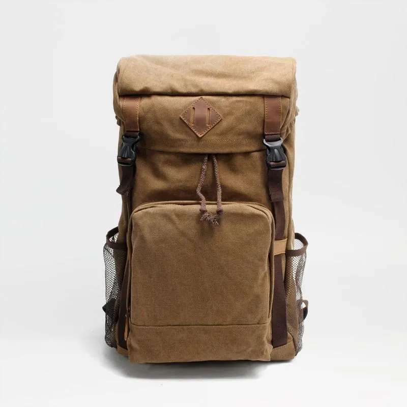 Cool Canvas Mens Retro Large 15???? Backpack Travel Backpack Hiking Backpack for Men